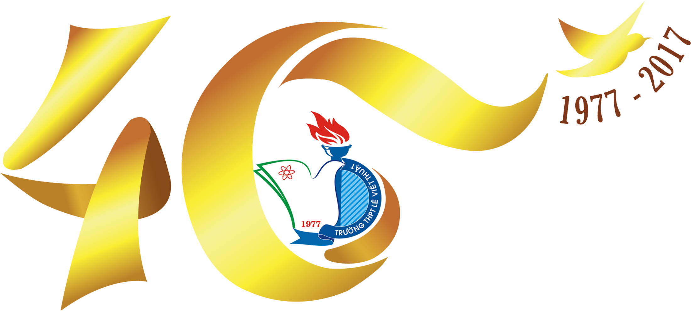 Logo chính thức chào mừng kỷ niệm 40 năm thành lập trường THPT Lê Viết Thuật (1977-2017)